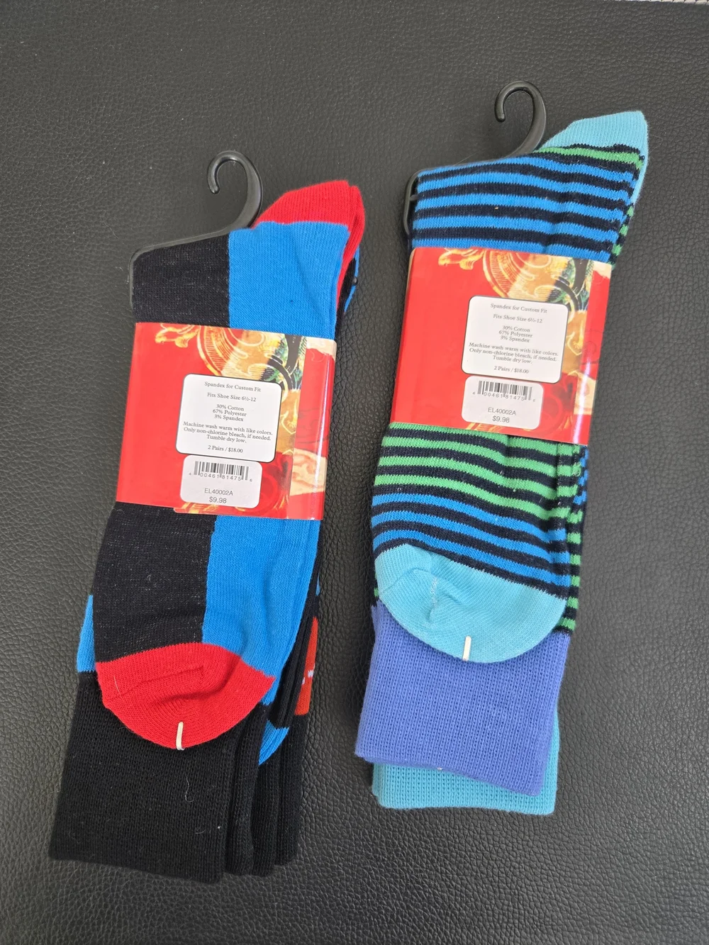 English Laundry Men’s Dress Socks - Blue, Red, Black & Aqua